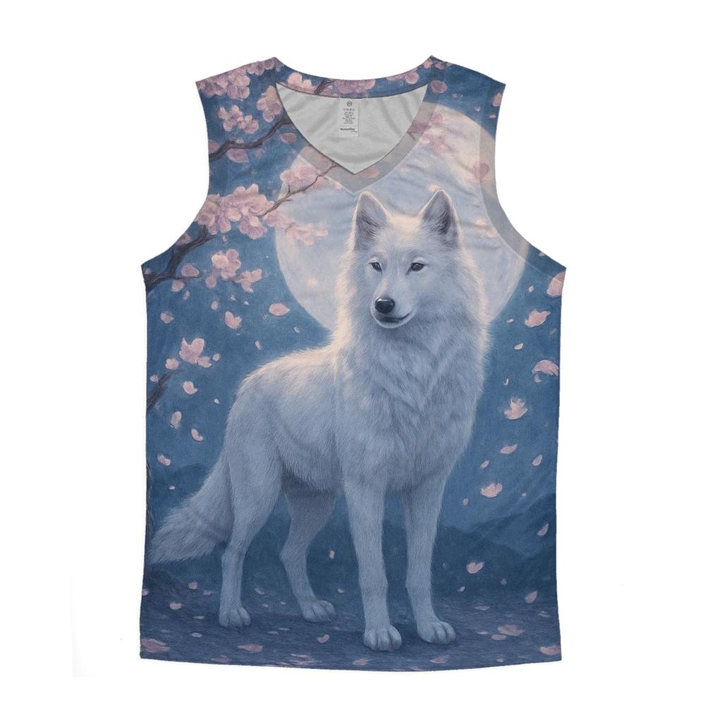 Moonlit Sakura Sentinel sports performance tank tops