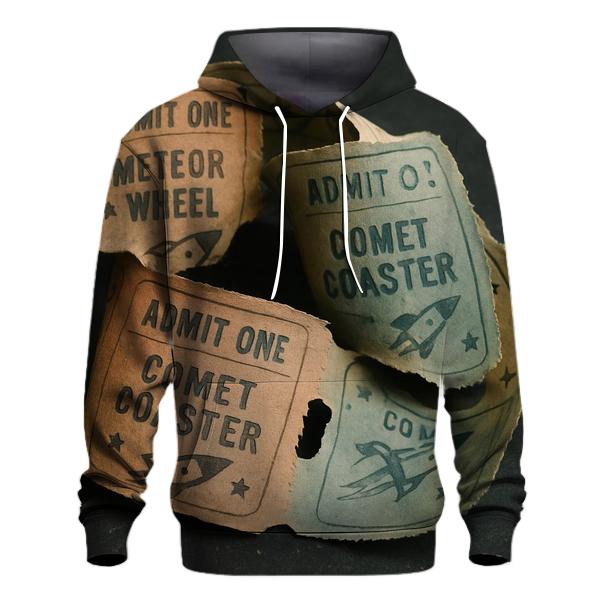 Vintage Cosmic Carnival Ticket Strip lightweight hoodies