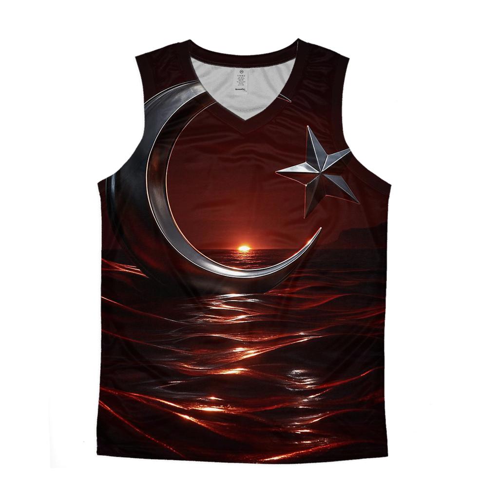 Turkish Flag Moon Over Anatolian Coast custom tank tops