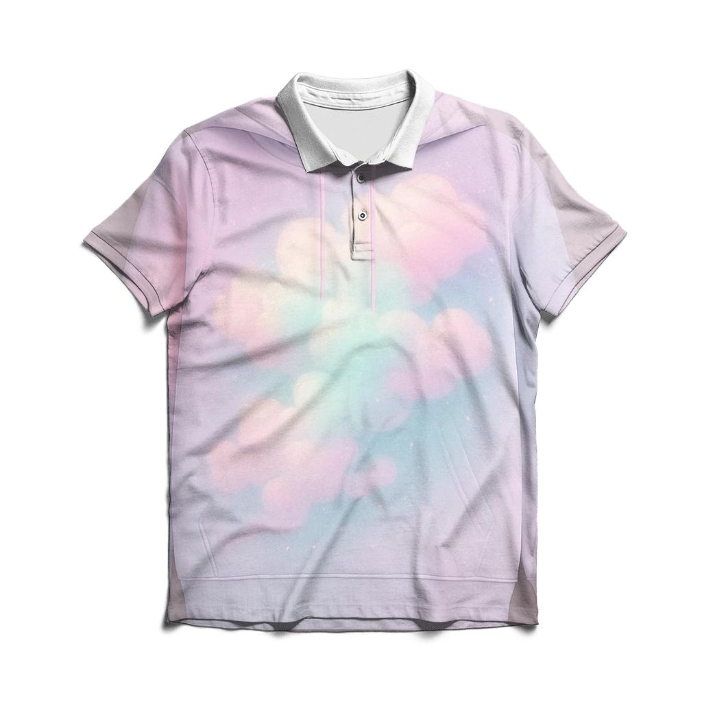 Pastel Dream Cloud Gradient custom polo shirts