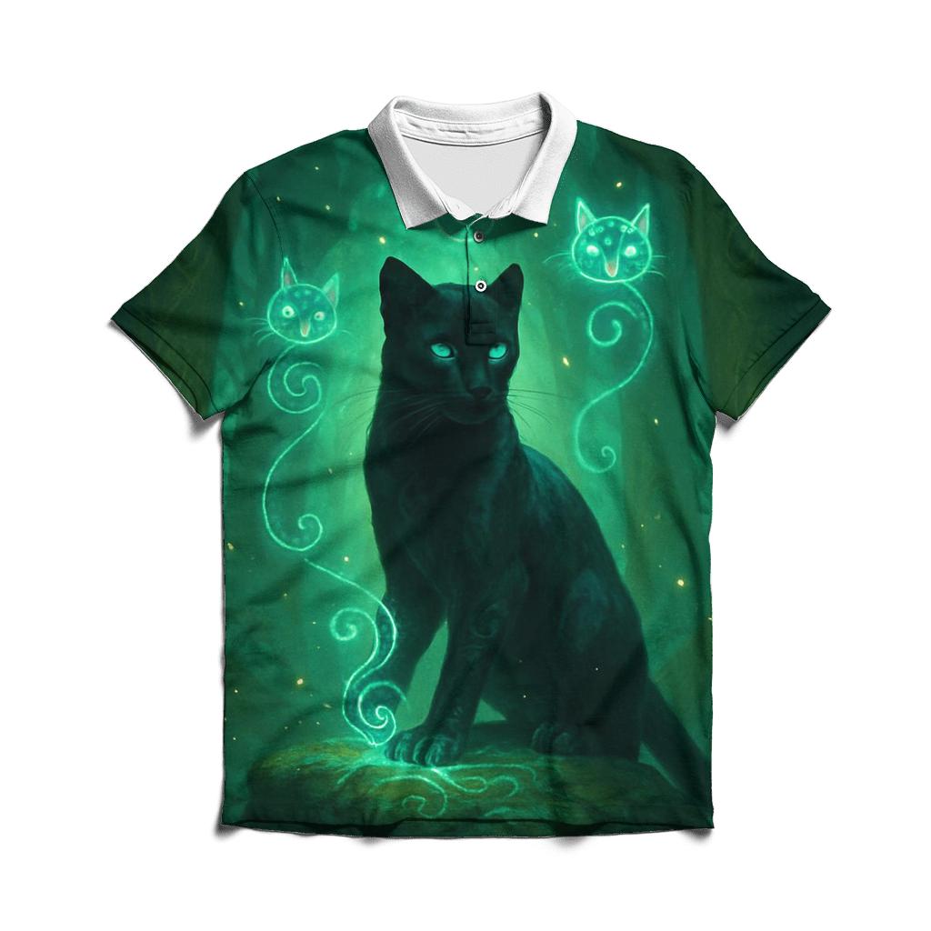 Mystic Rune Forest Panther stylish collar polo tees