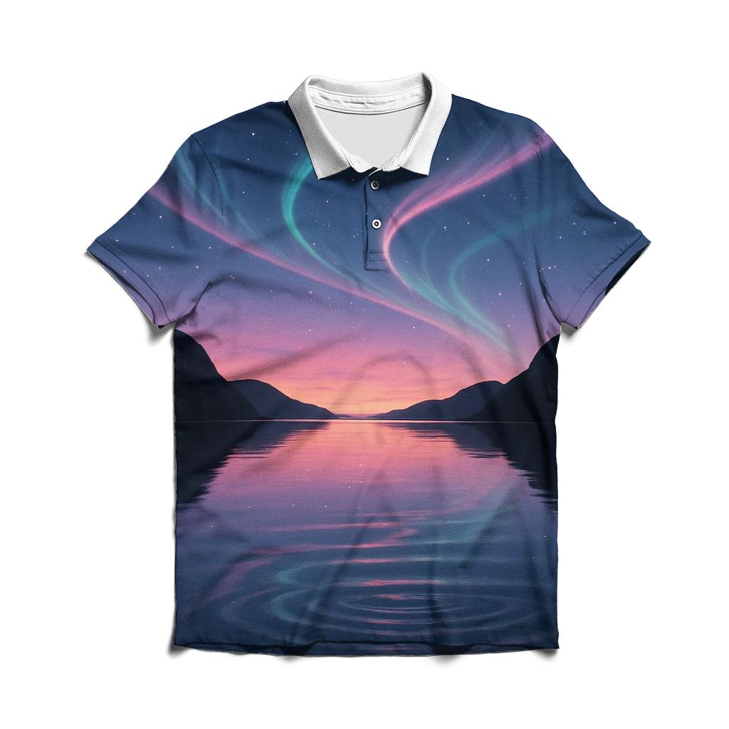 Aurora Lagoon At Rose Quartz Sunset casual sports polo shirts