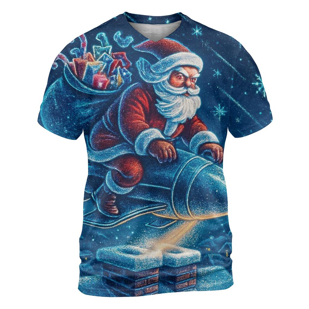 Santa Comet Sleigh Landing personalized full print shirts