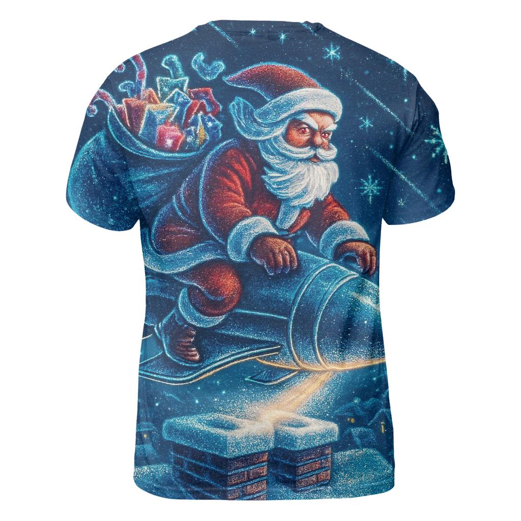 Santa Comet Sleigh Landing personalized full print shirts
