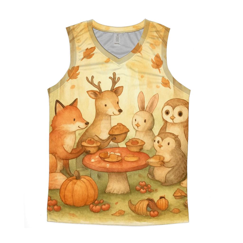 Woodland Friends Pumpkin Potluck sports performance tank tops