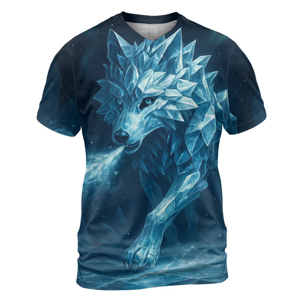 Luminous Frostbite Wolf designer pattern shirts