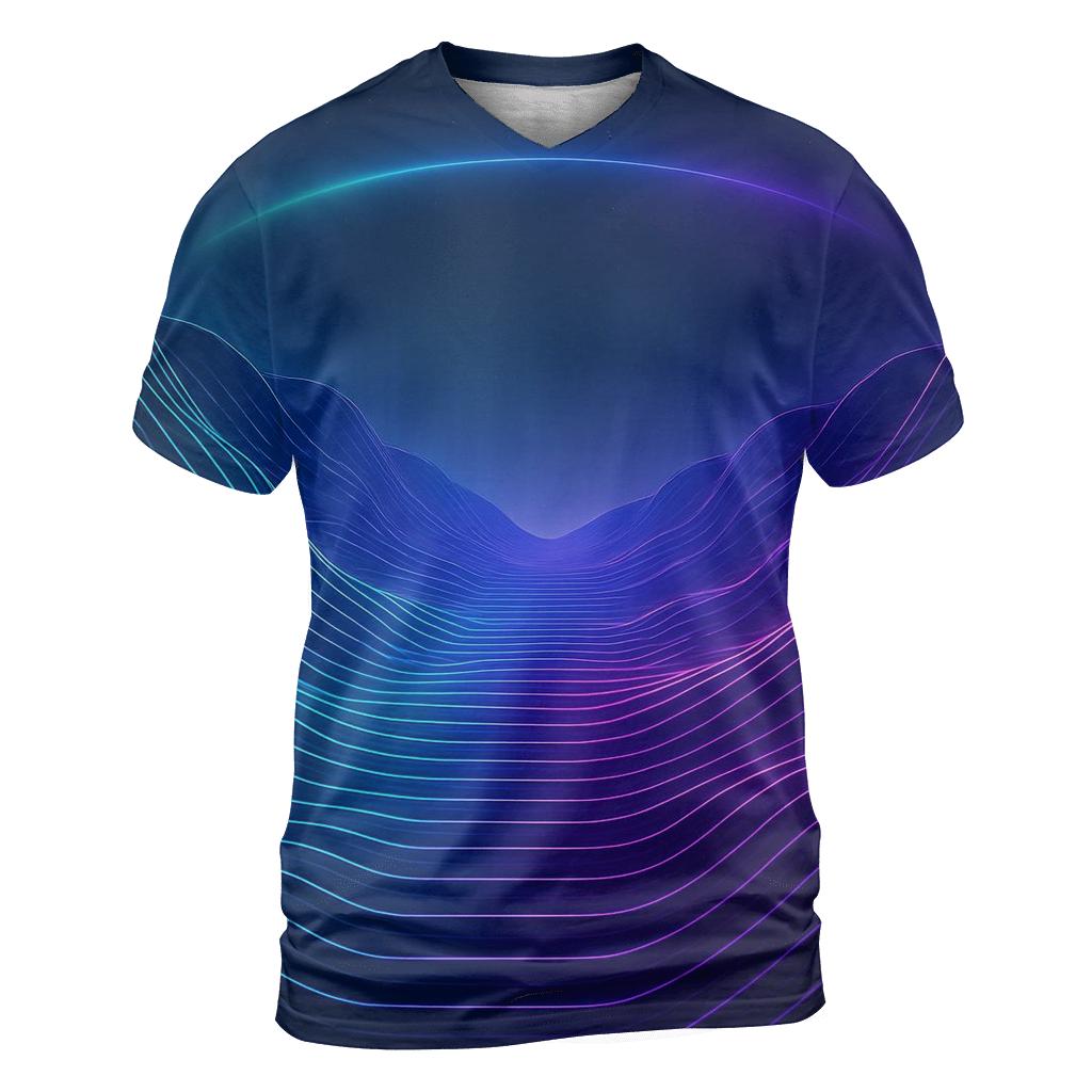 Aurora Circuit Gradient artistic all-over print tops