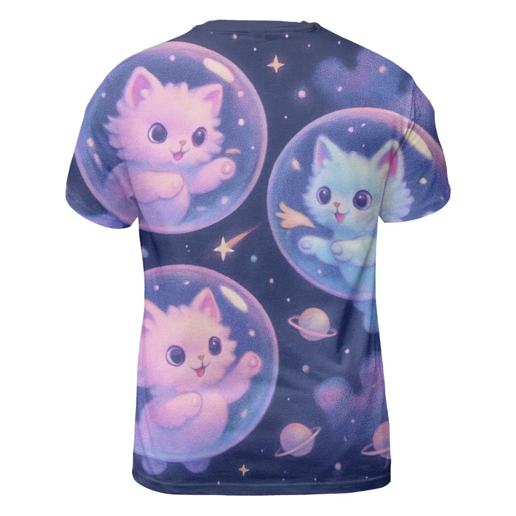 Playful Bubble Galaxy Kittens custom all-over print shirts