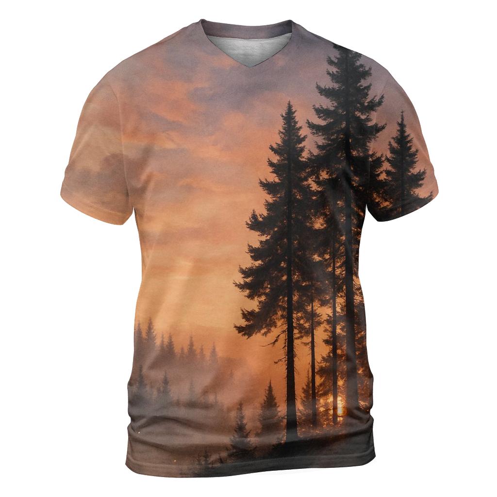 Whispering Pines In Ember Mist custom all-over print shirts