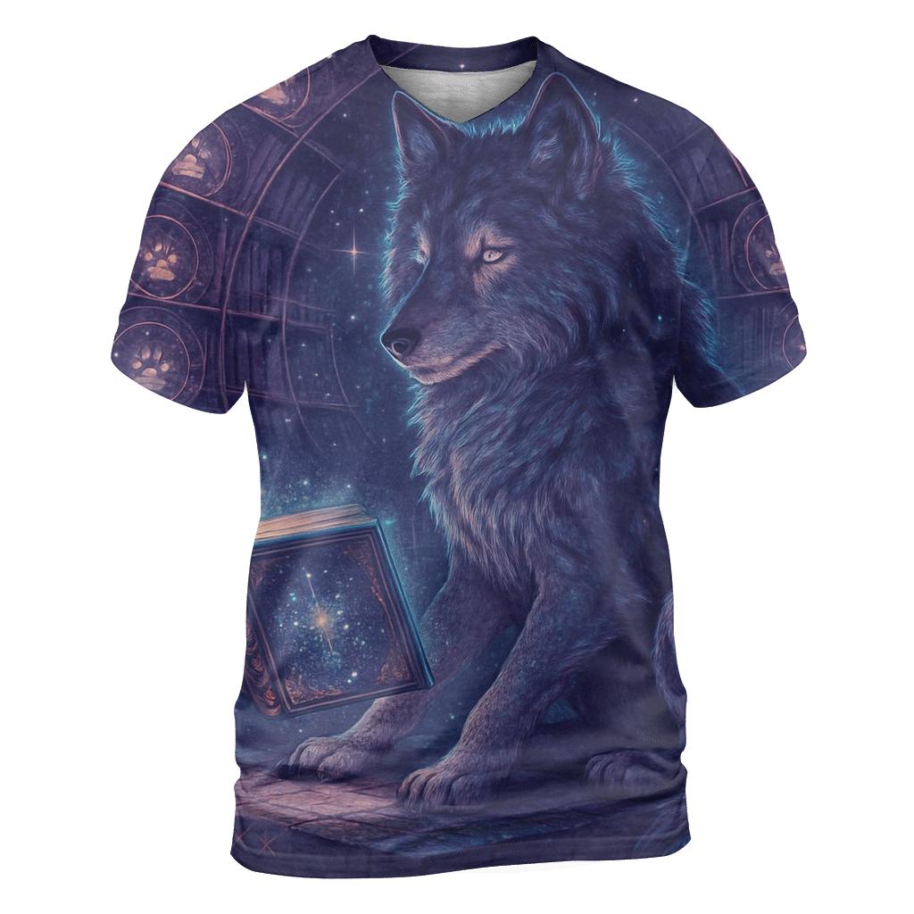 Astral Library Wolf Sage statement graphic shirts