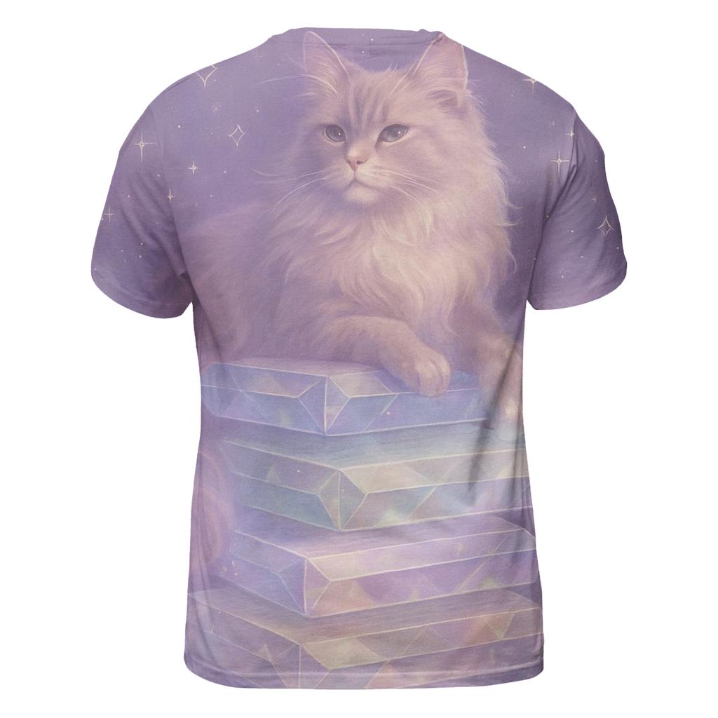 Crystal Library Reading Cat trendy printed shirt styles