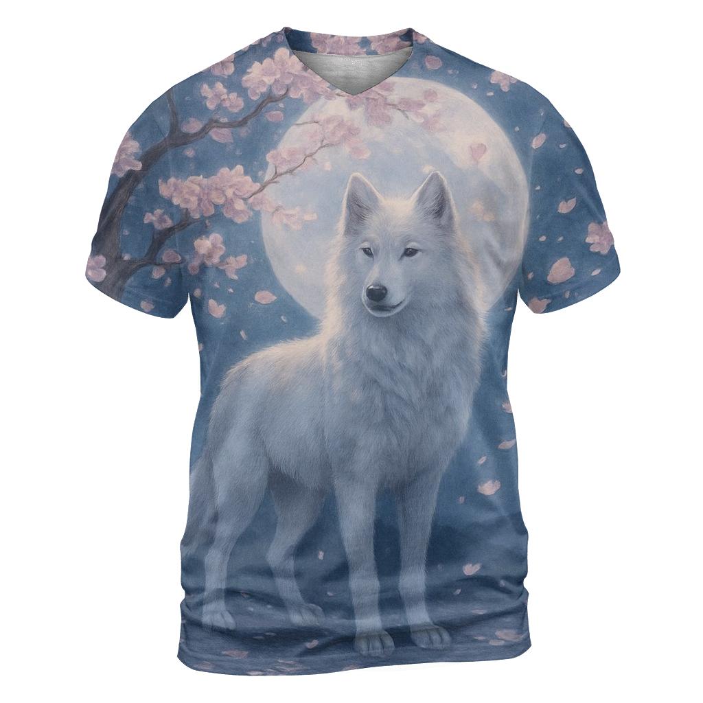Moonlit Sakura Sentinel unique graphic print tees