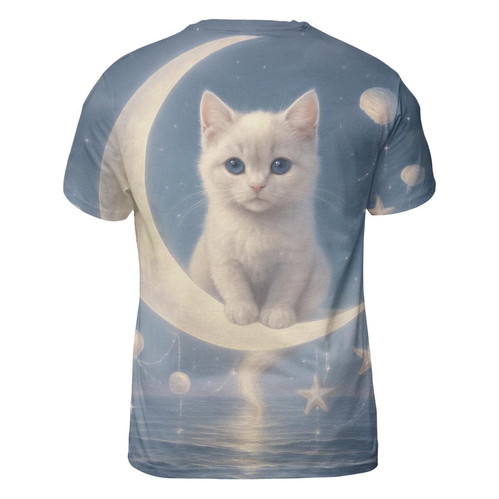 Lunar Tide Shell Whisper Cat vibrant all-over design tees