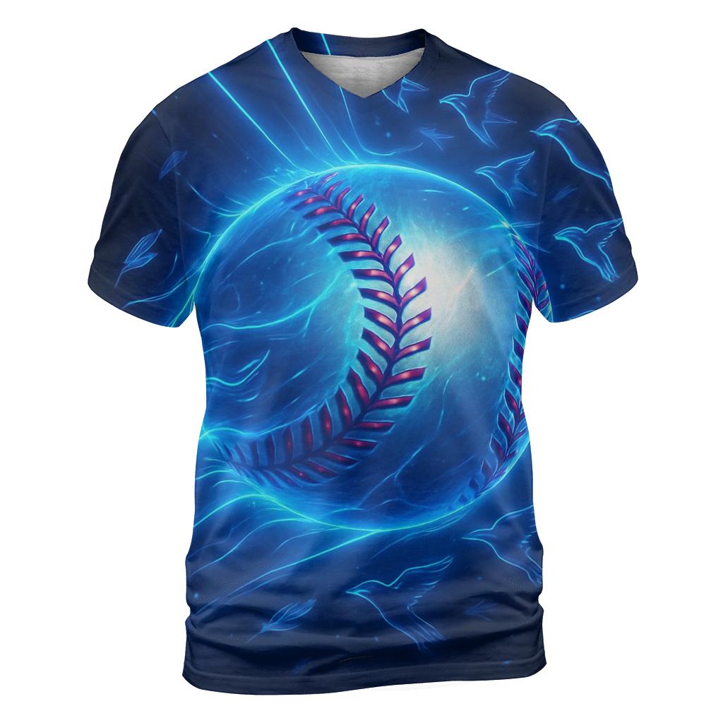 Skybound Fastball Echoes Blue Jays creative print fashion shirts