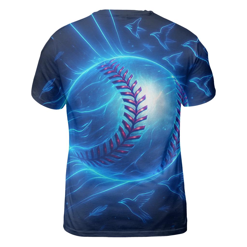 Skybound Fastball Echoes Blue Jays creative print fashion shirts