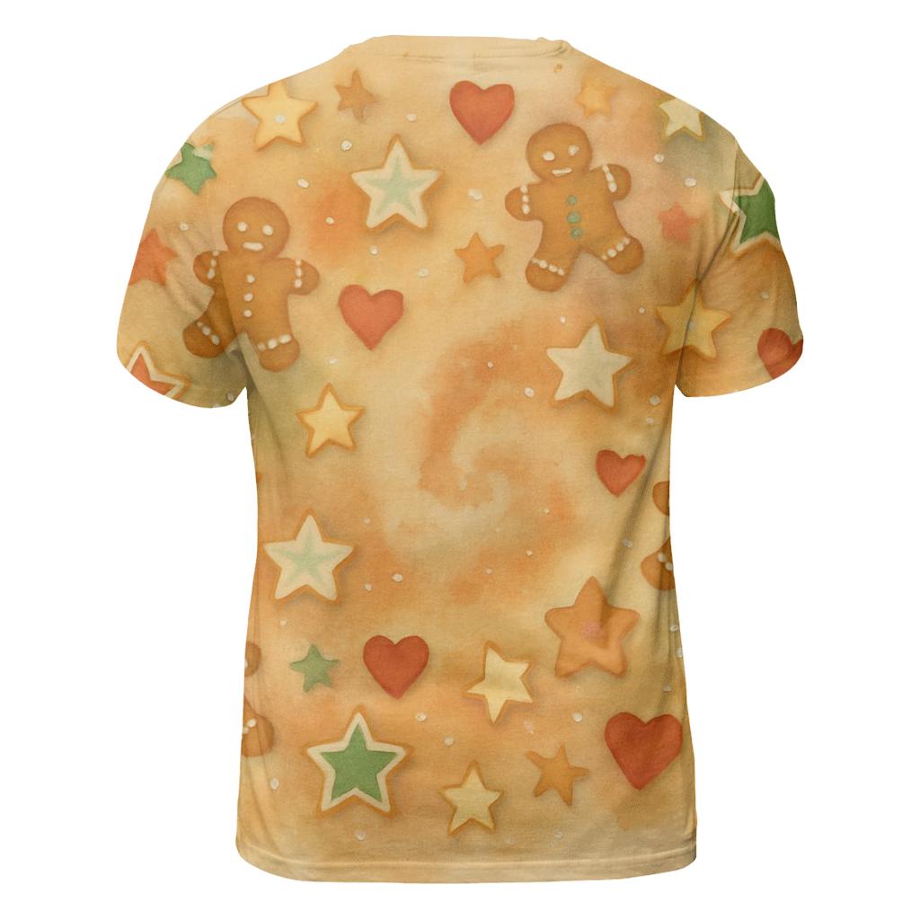 Gingerbread Star Nebula Scatter On Warm Beige personalized full print shirts