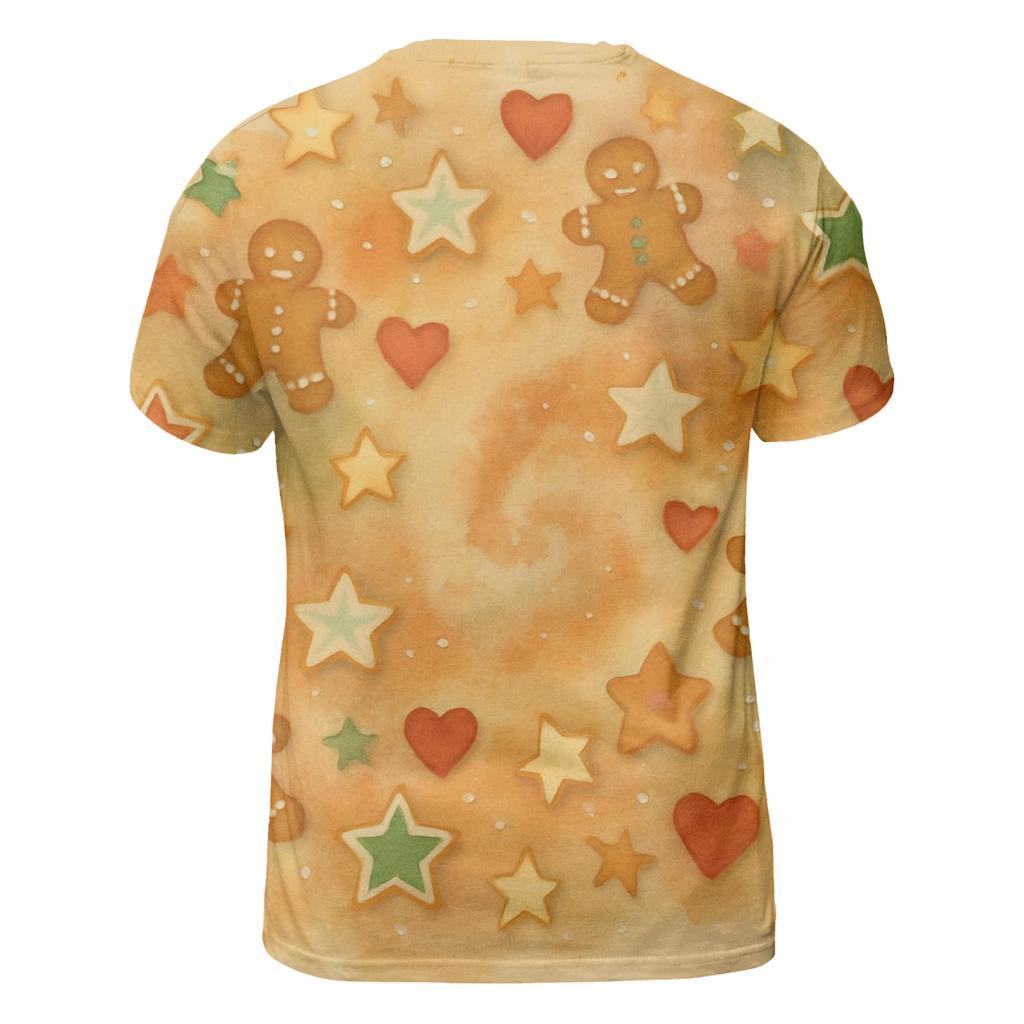 Gingerbread Star Nebula Scatter On Warm Beige personalized full print shirts