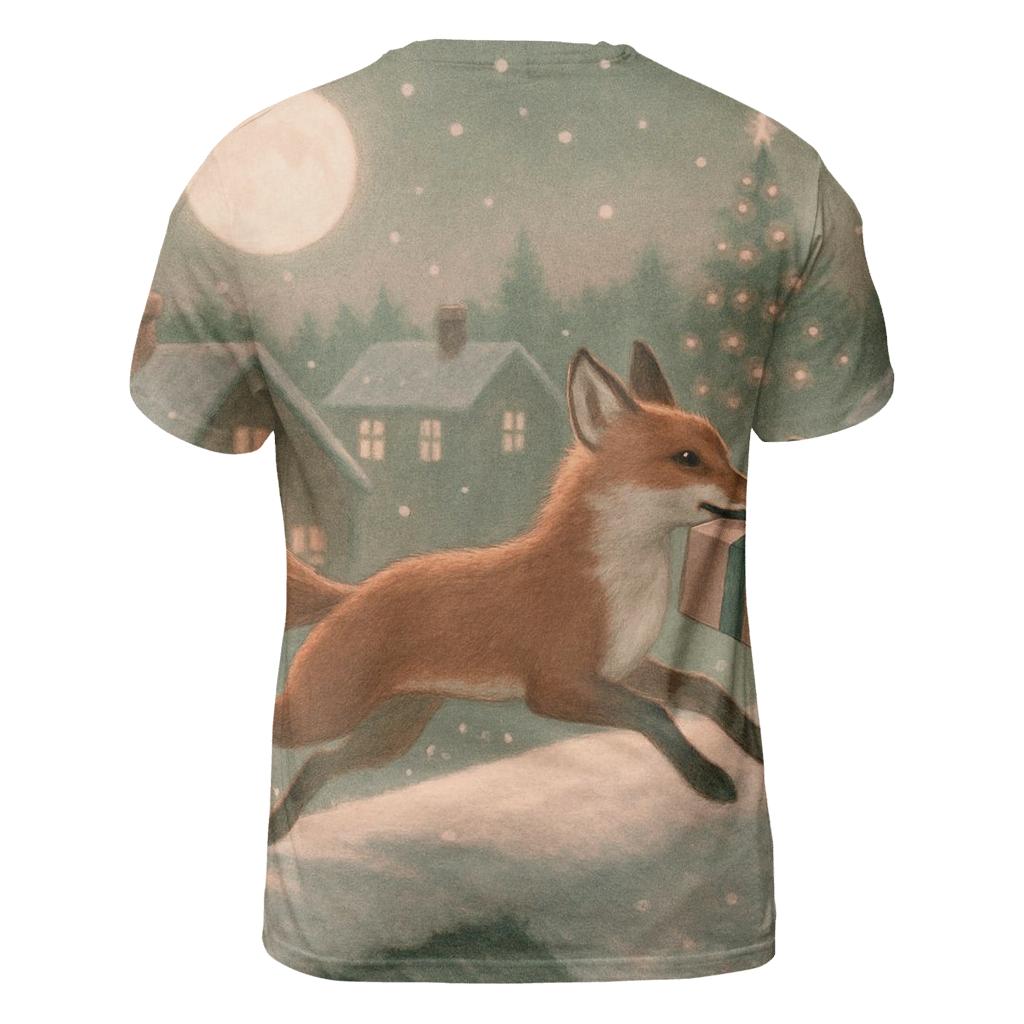 Midnight Christmas Fox Gift Courier creative print fashion shirts
