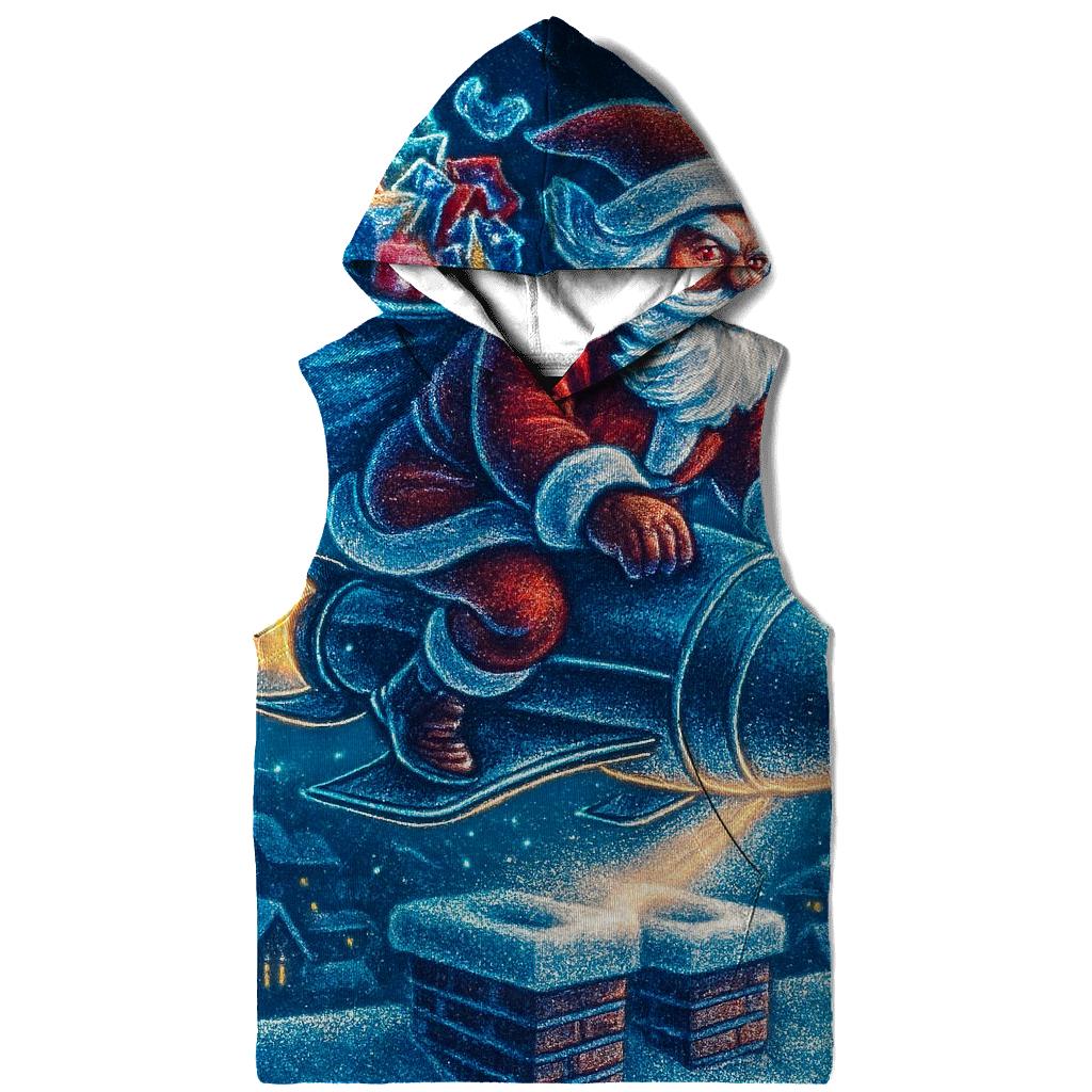 Santa Comet Sleigh Landing premium hoodies