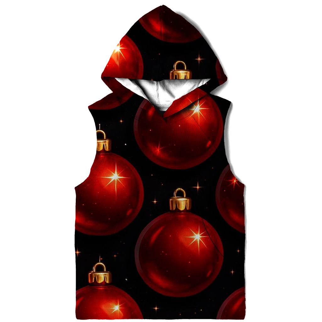 Crimson Christmas Ornament Grid On Midnight Field hoodie designs
