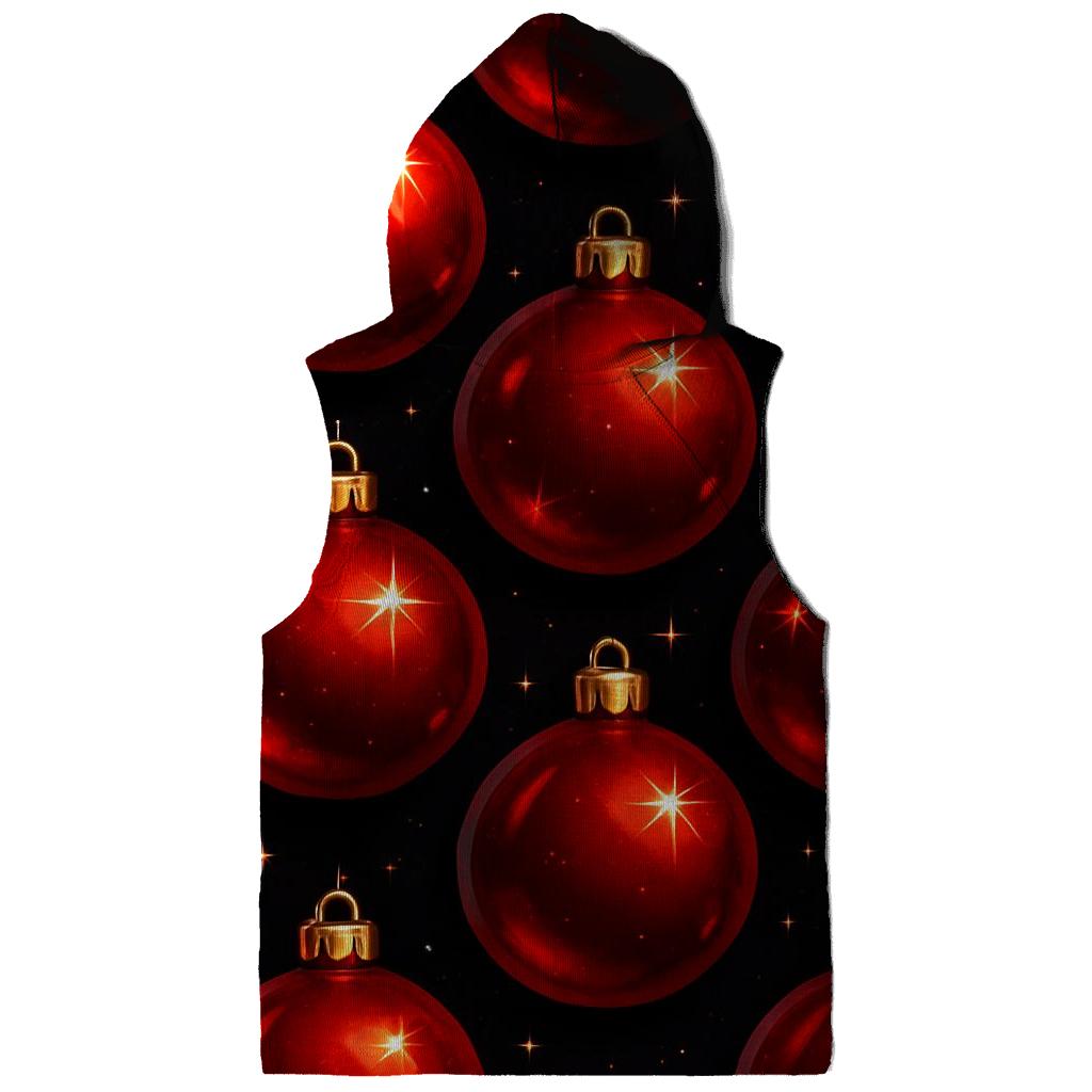 Crimson Christmas Ornament Grid On Midnight Field hoodie designs