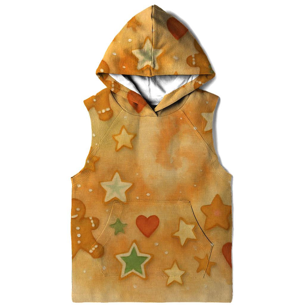 Gingerbread Star Nebula Scatter On Warm Beige premium hoodies