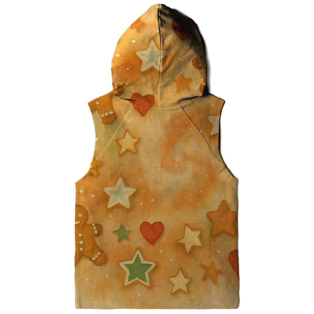 Gingerbread Star Nebula Scatter On Warm Beige premium hoodies