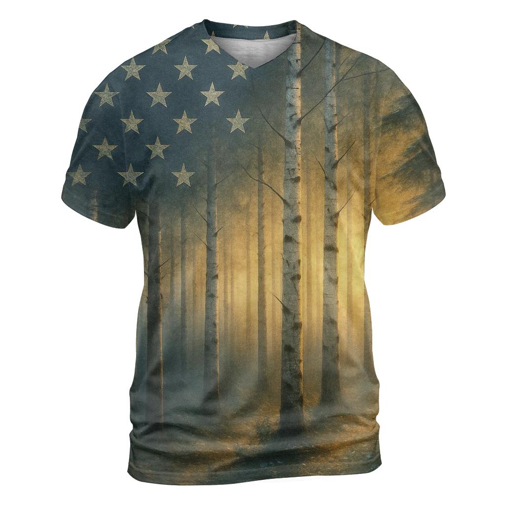 Forest Oath artistic all-over print tops