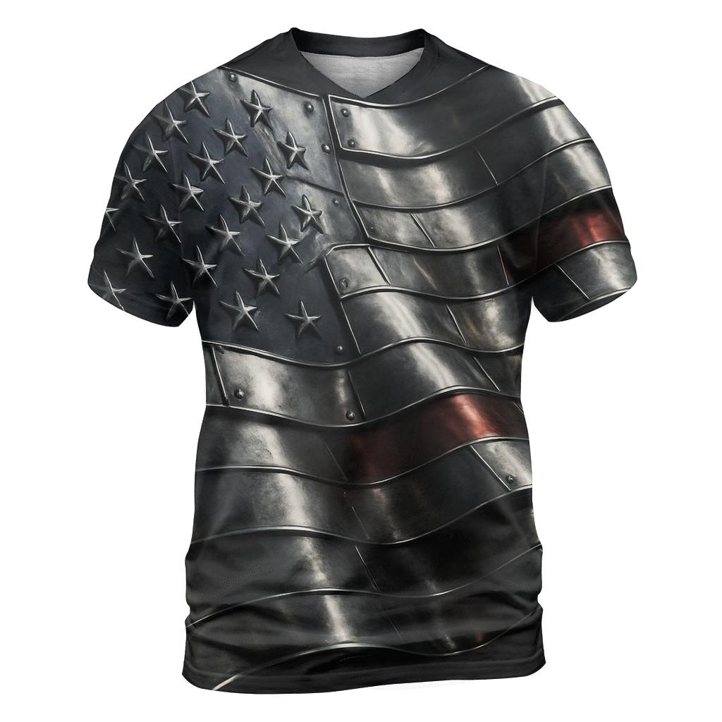 Riveted Glory vibrant all-over design tees