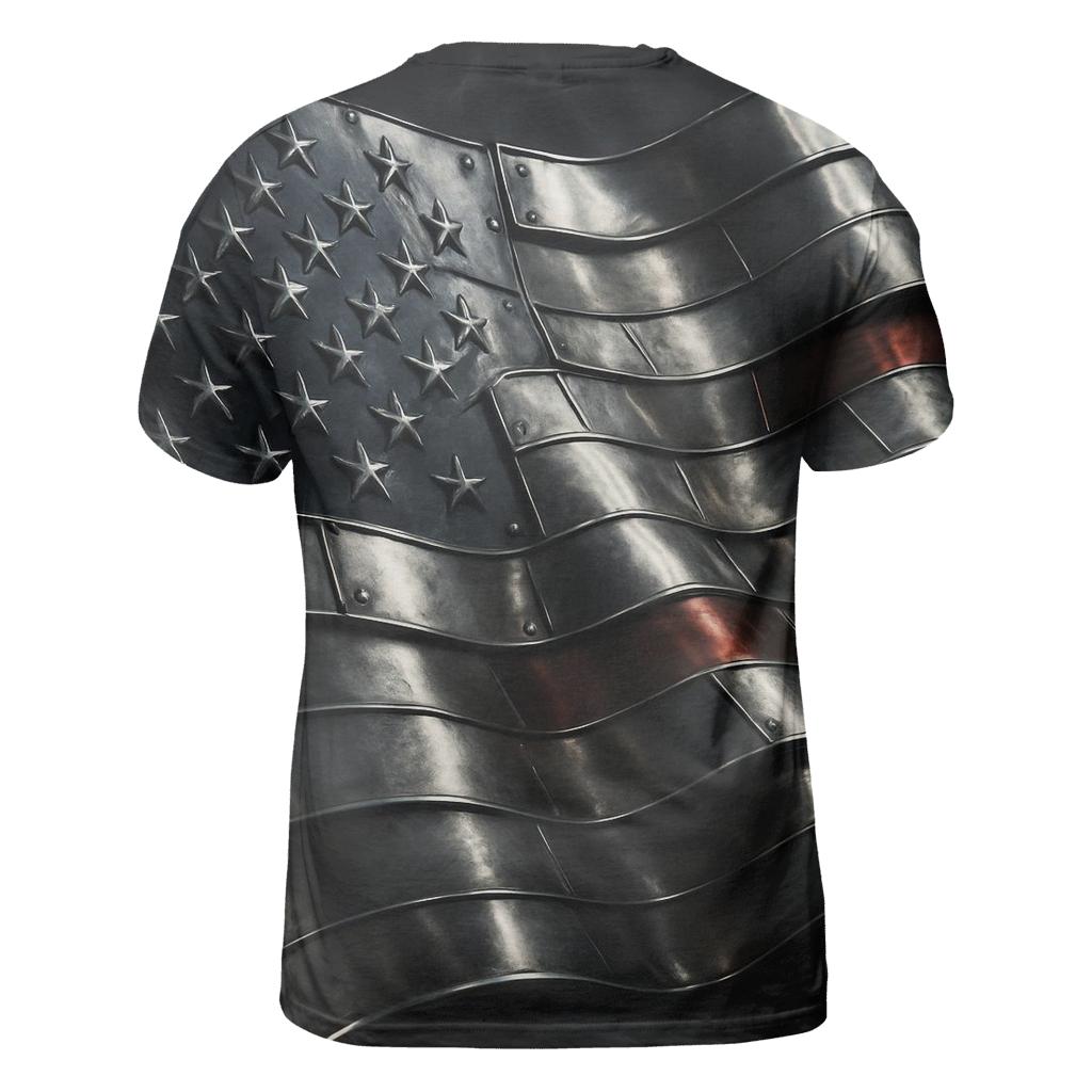 Riveted Glory vibrant all-over design tees