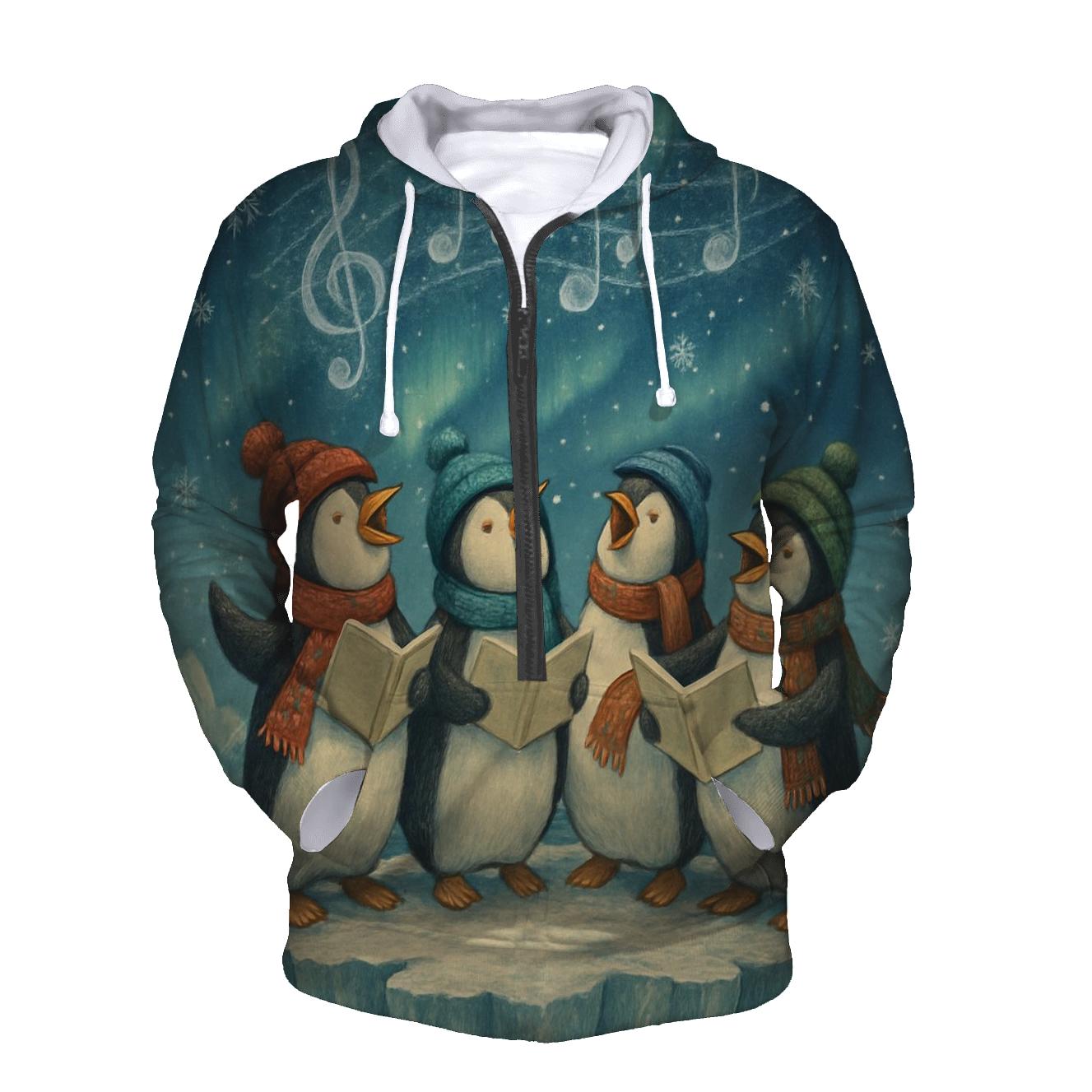 Penguin Carolers On Iceberg Stage hoodies fashion