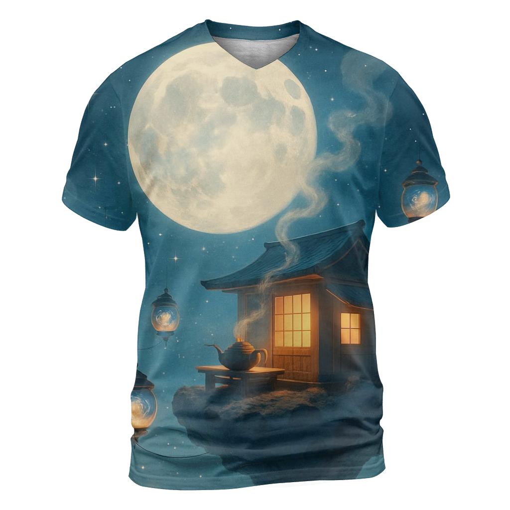 Moonlit Cosmic Tea House personalized full print shirts