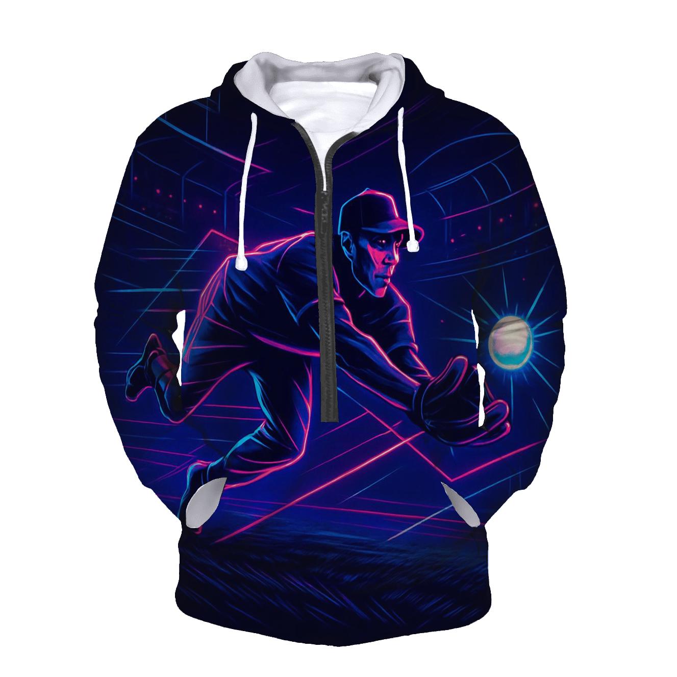 Neon Night Outfield Chase embroidered hoodies
