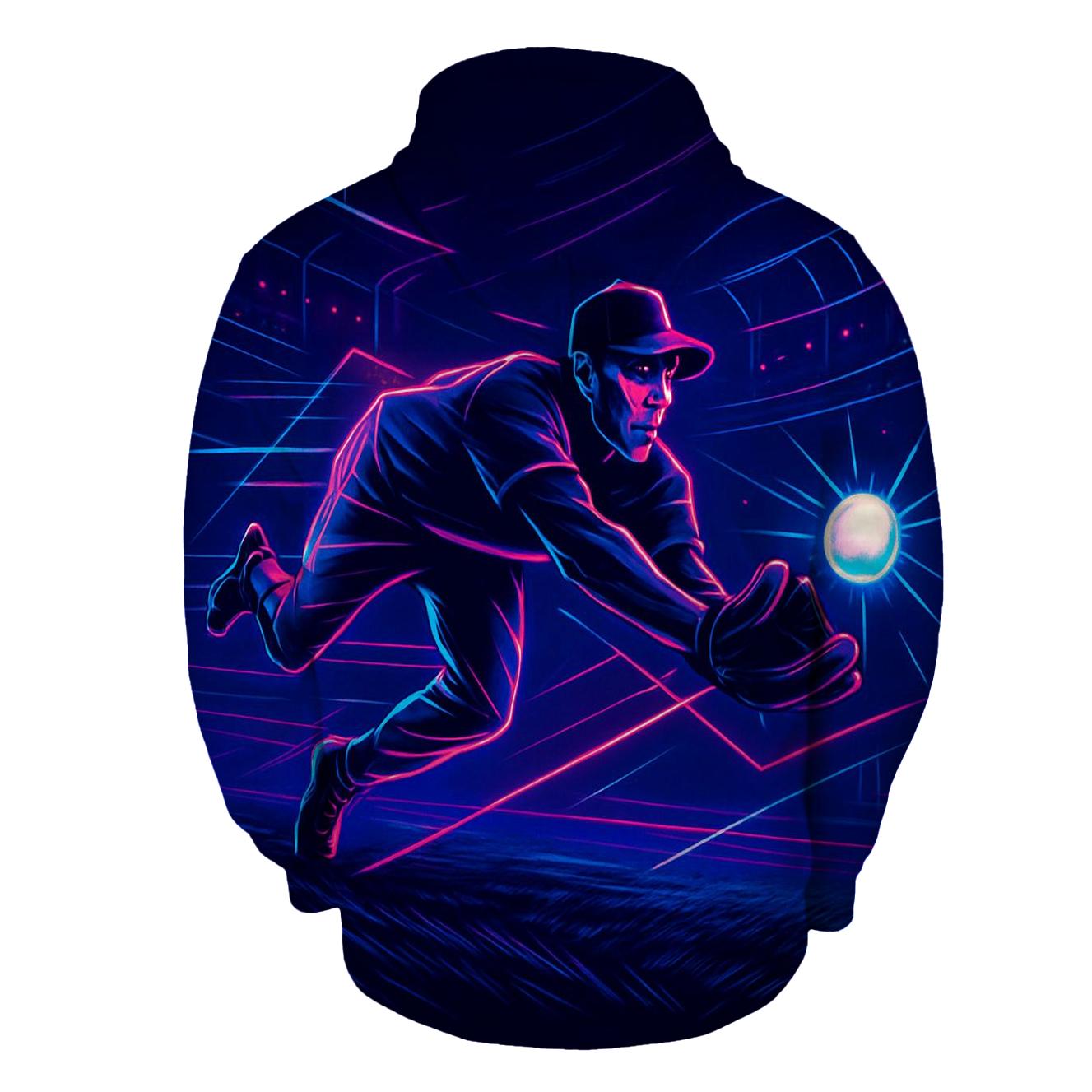 Neon Night Outfield Chase embroidered hoodies