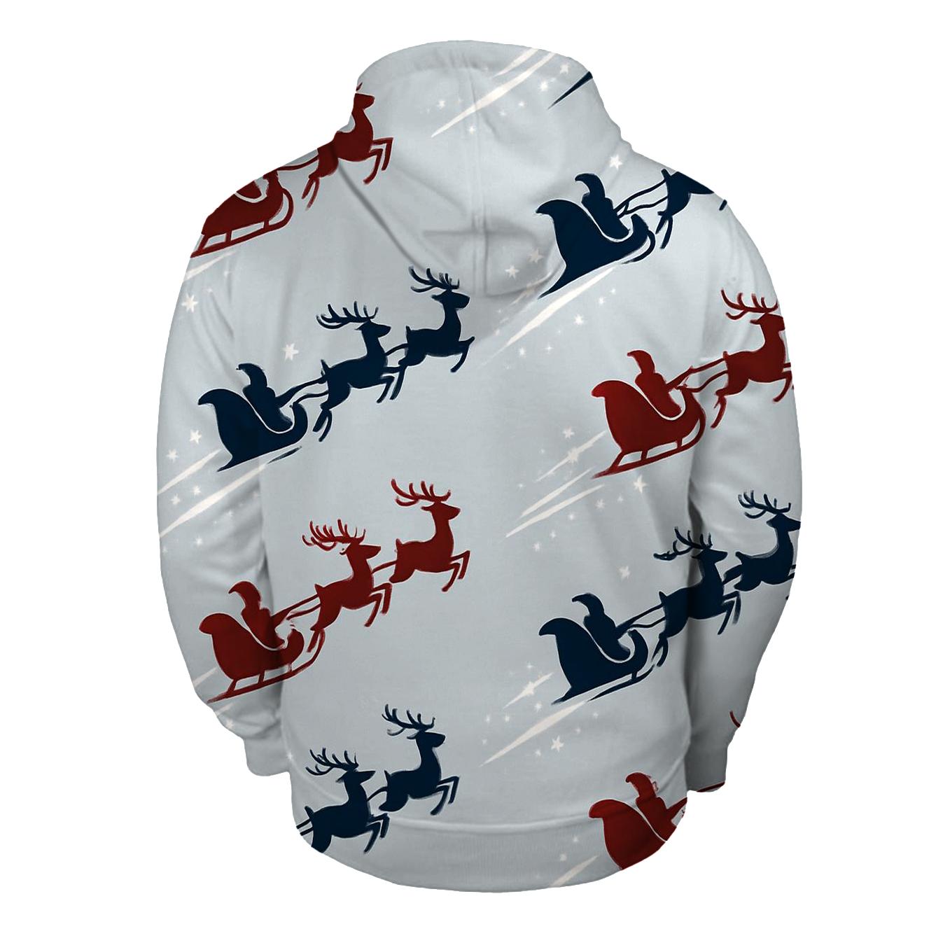 Polar Comet Sleigh And Reindeer Diagonal Array graphic hoodies