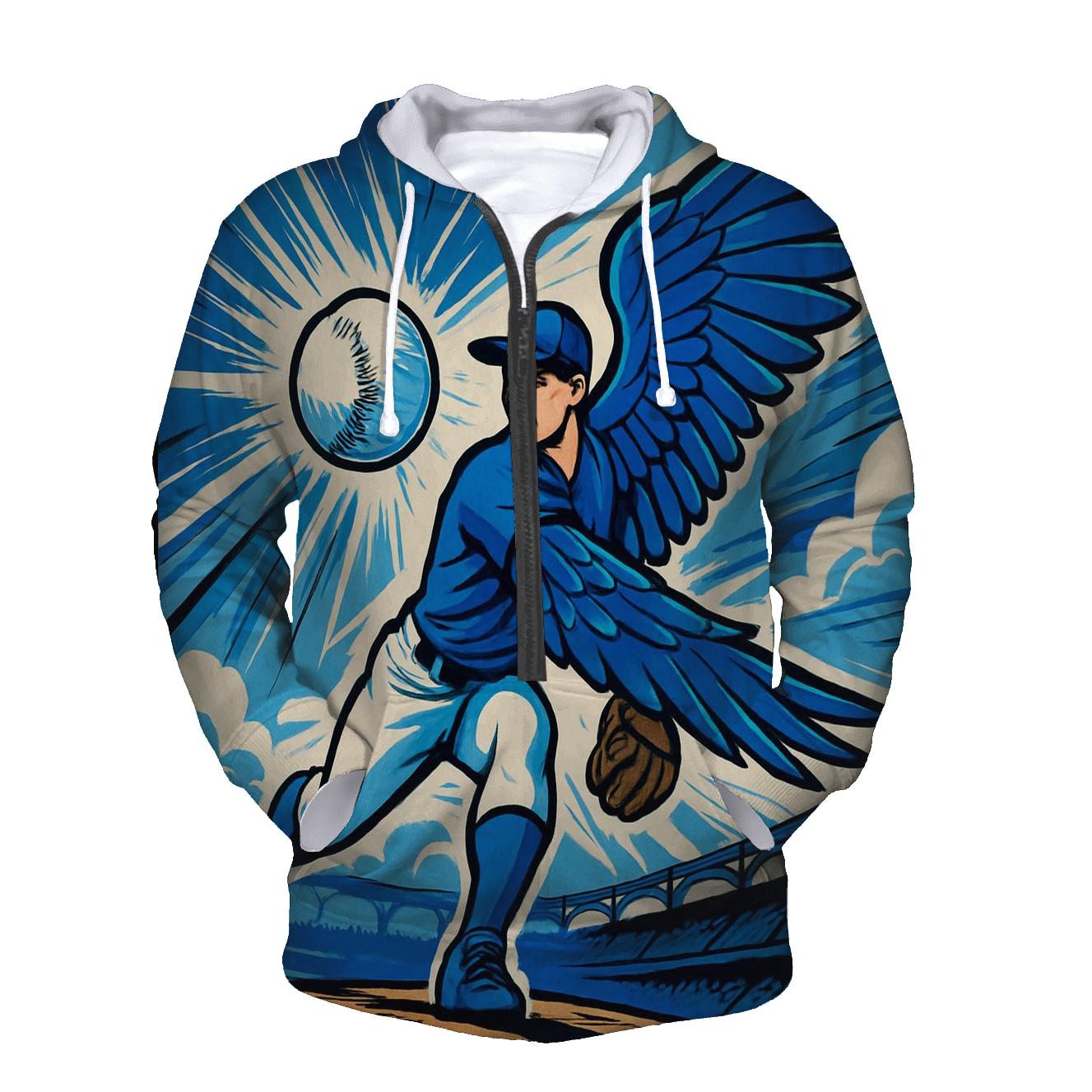 Blue Jays Horizon Winged Pitch printed hoodies