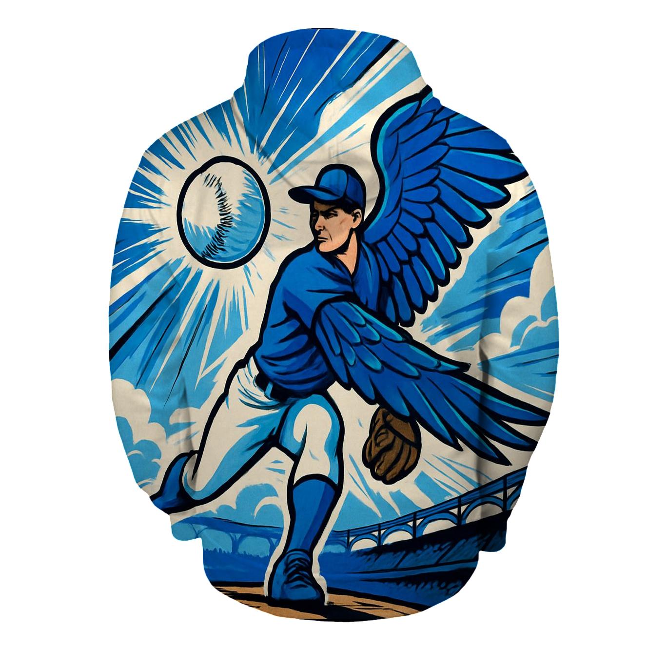 Blue Jays Horizon Winged Pitch printed hoodies