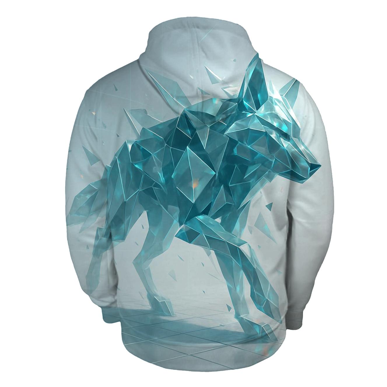 Quantum Shard Wolf premium hoodies
