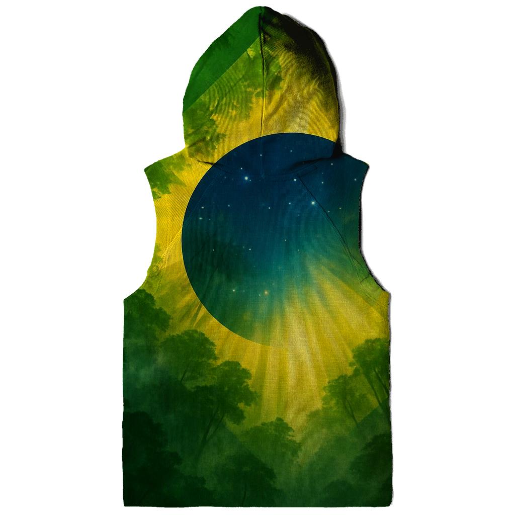 Brazilian Flag Canopy Over Rainforest Valley premium hoodies