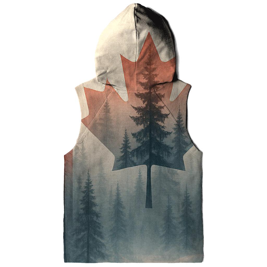 Canadian Flag Forest Double Exposure hoodies fashion