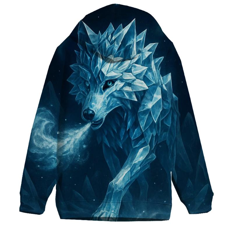 Luminous Frostbite Wolf zip-up hoodies