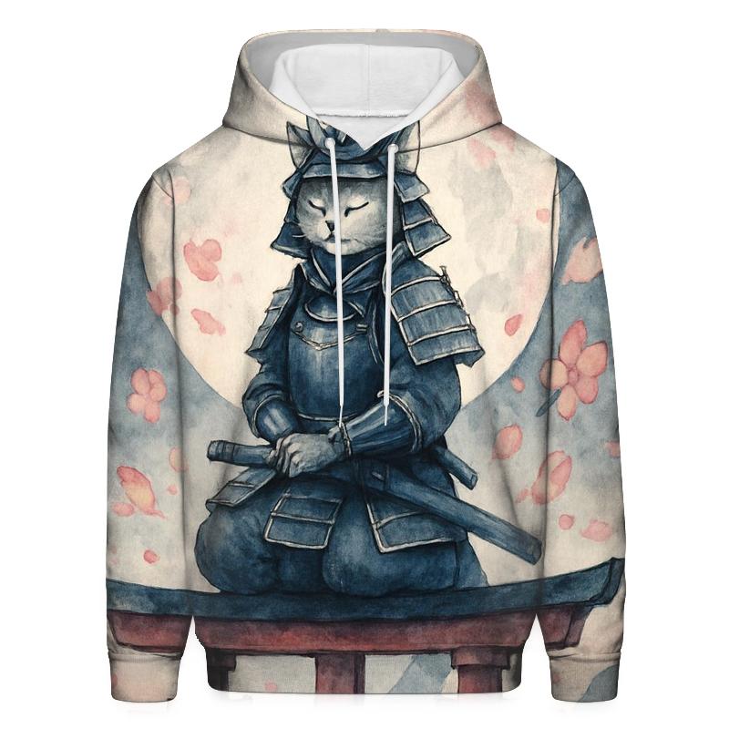 Samurai Moon Petal Guardian premium hoodies