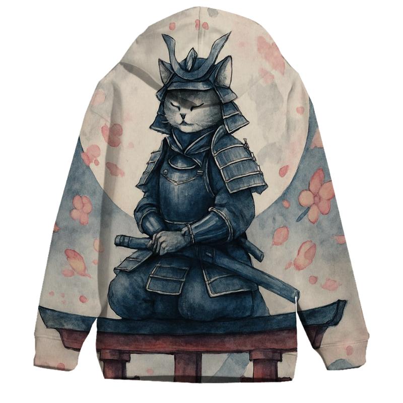 Samurai Moon Petal Guardian premium hoodies