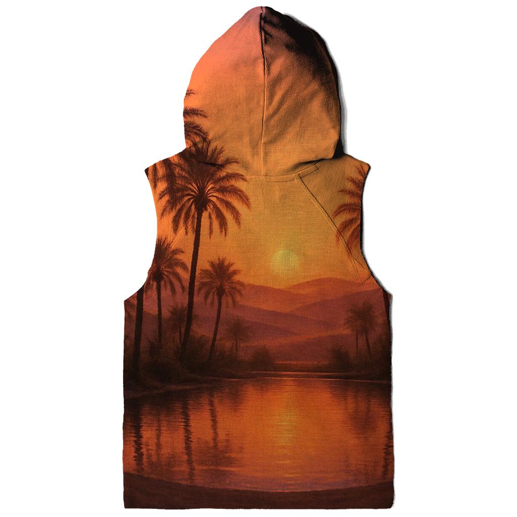 Coral Mirage Over Desert Oasis printed hoodies