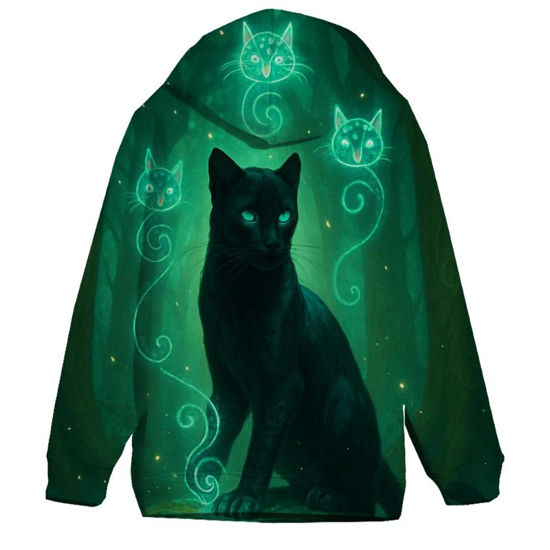 Mystic Rune Forest Panther graphic hoodies