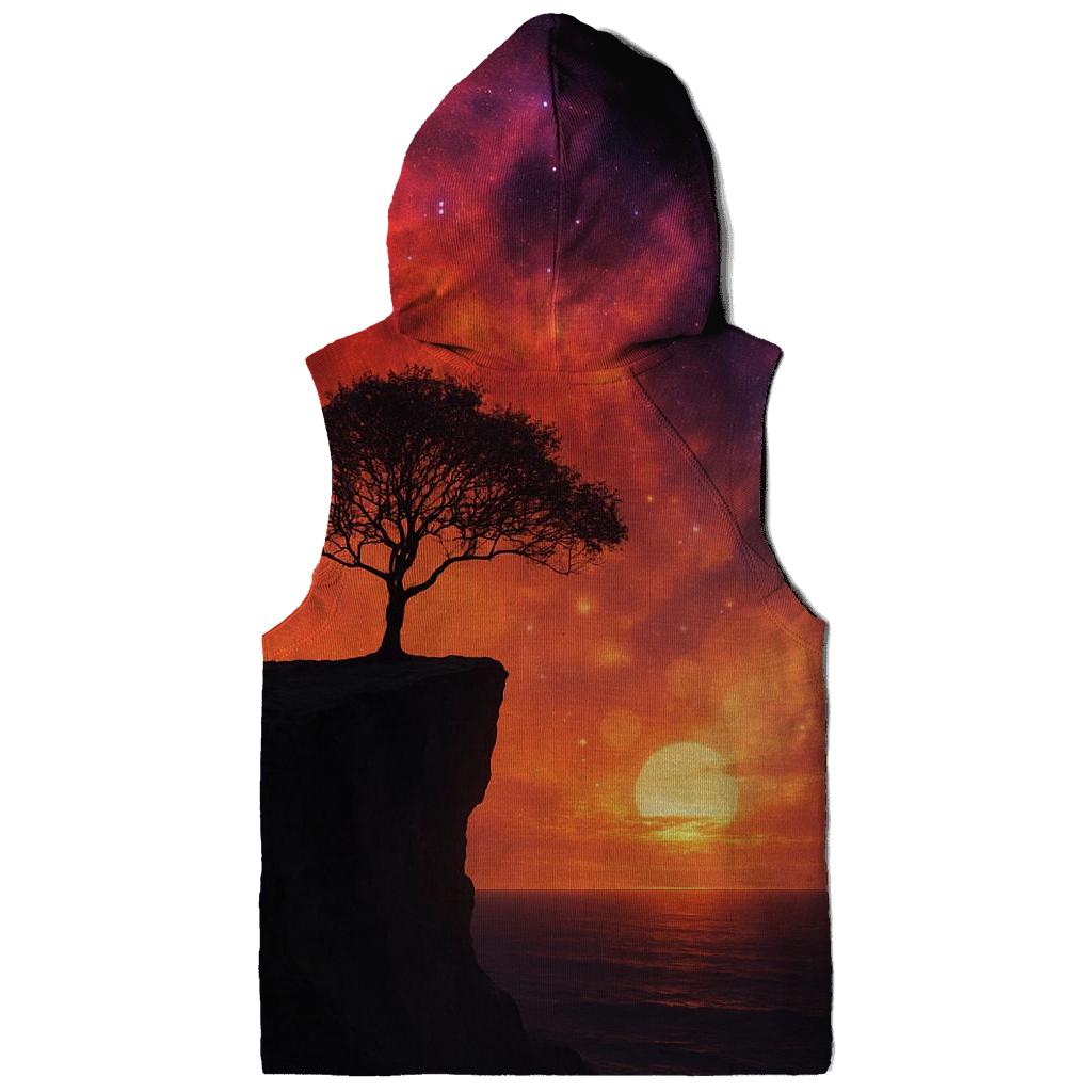 Nebula Sunset Over Silent Cliff graphic hoodies