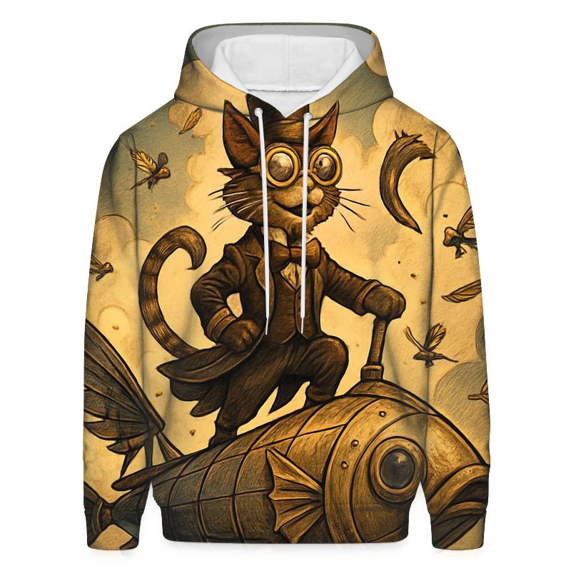 Steampunk Sky Sailor Cat pullover hoodies