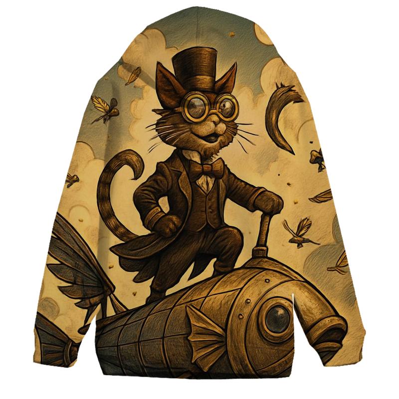 Steampunk Sky Sailor Cat pullover hoodies