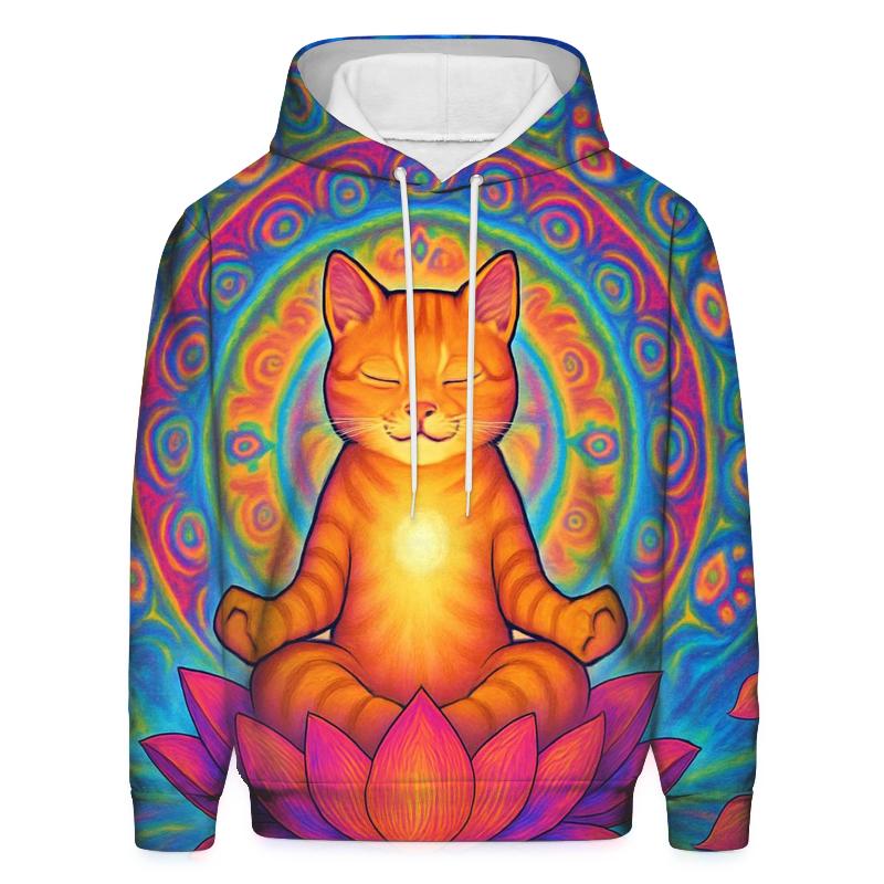 Psychedelic Lotus Dream Cat custom hoodies