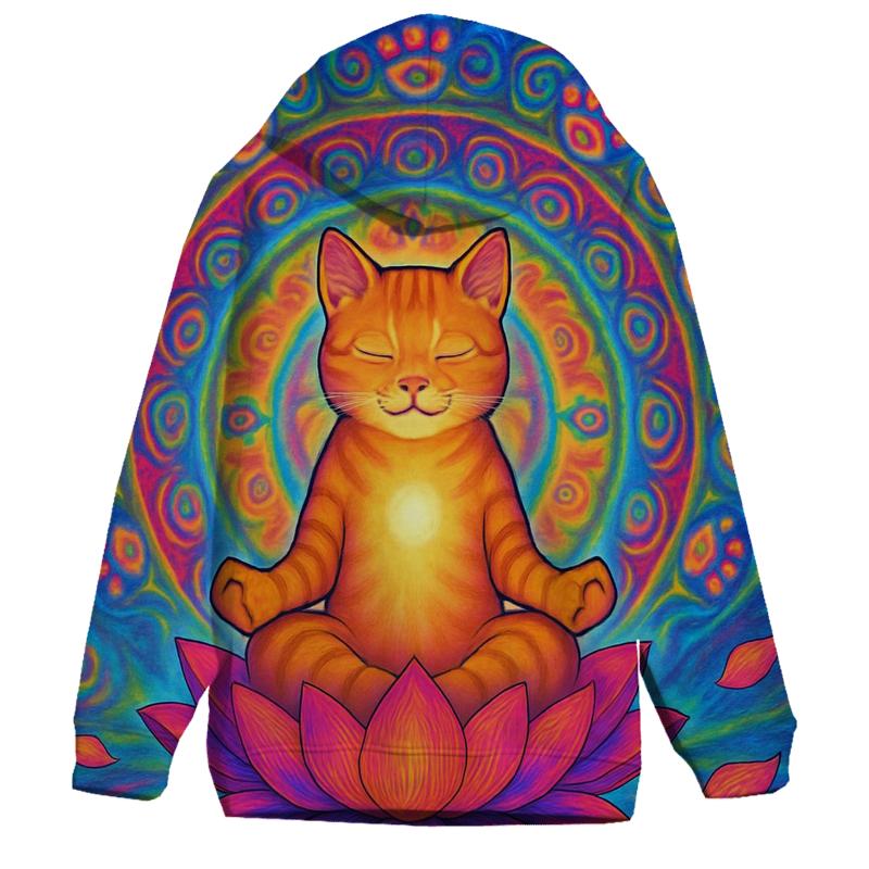 Psychedelic Lotus Dream Cat custom hoodies